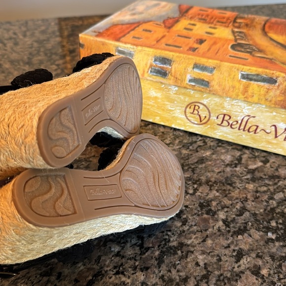 Bella Vita Mariela black suede espadrilles 2” wedge sandal NIB 6.5 - Picture 8 of 10